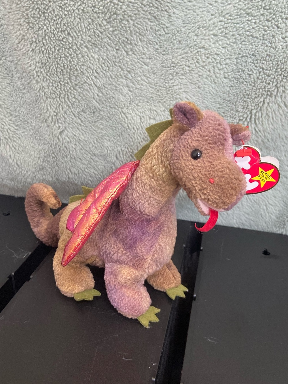 Ty Beanie Scorch Sparkle Wing Dragon Plush - Dusty Rose with Tag